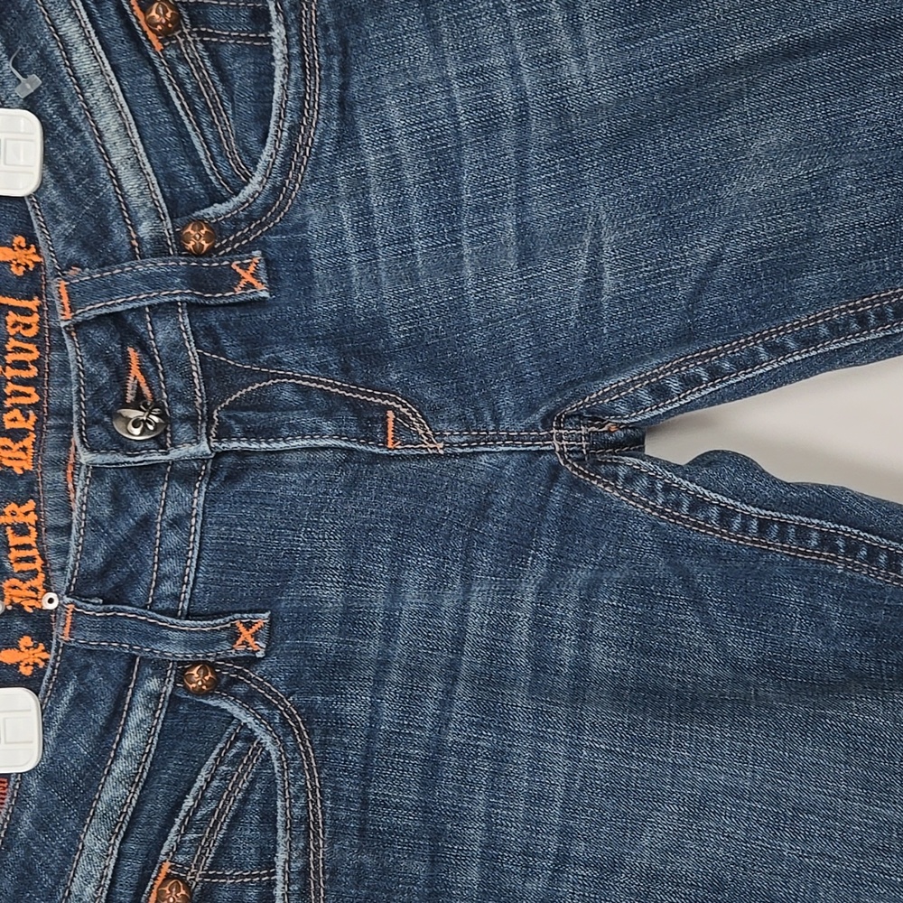 Rock Revival Blue Boot Cut Jeans with Embroidered Pockets - Picture 6 of 7